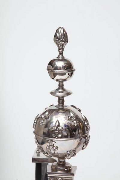 Pair of Enormous Late 19th Century English Vintage Fireplace Andirons