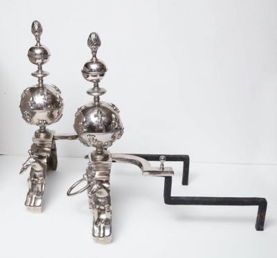 Pair of Enormous Late 19th Century English Vintage Fireplace Andirons