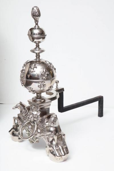 Pair of Enormous Late 19th Century English Vintage Fireplace Andirons