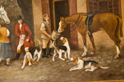 Pair of Equestrian Paintings Signed E R Woods