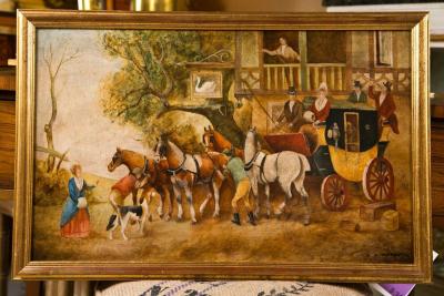 Pair of Equestrian Paintings Signed E R Woods