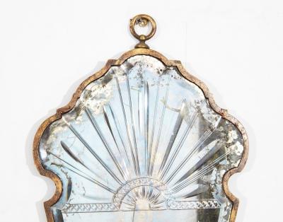 Pair of Etched Venetian Mirror Sconces