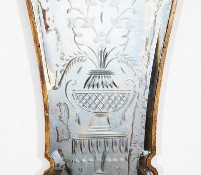 Pair of Etched Venetian Mirror Sconces
