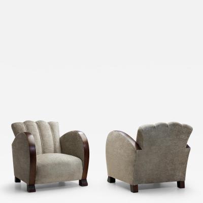 Pair of European Art Deco Armchairs Europe First half of the 20th century