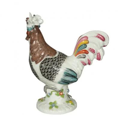Pair of European Porcelain Roosters