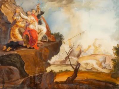 Pair of European Reverse Paintings on Glass