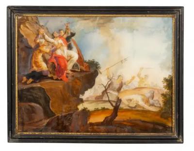 Pair of European Reverse Paintings on Glass