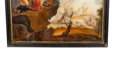 Pair of European Reverse Paintings on Glass