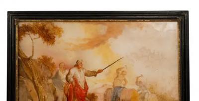 Pair of European Reverse Paintings on Glass