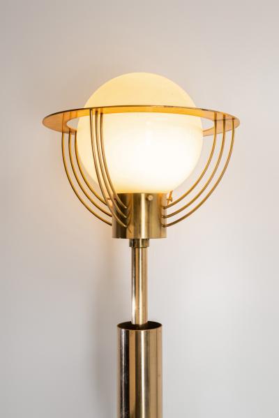 Pair of Extra Large Brass and Opal Glass Wall Lamps Europe 1960s