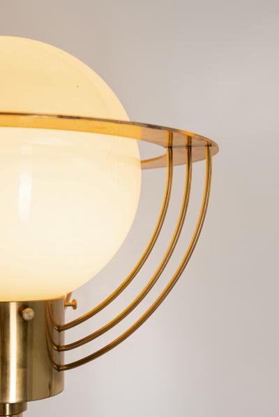 Pair of Extra Large Brass and Opal Glass Wall Lamps Europe 1960s