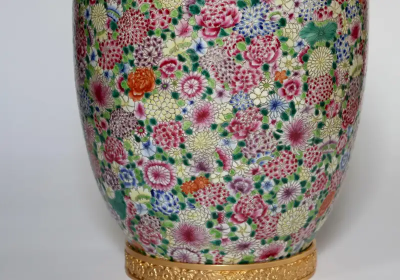 Pair of Familie Rose Porcelain Lamps