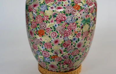 Pair of Familie Rose Porcelain Lamps