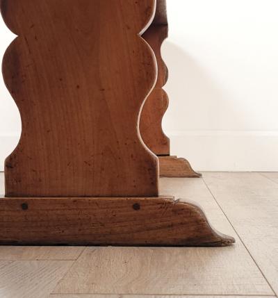 Pair of Farmhouse Benches with Italian Details circa 1830