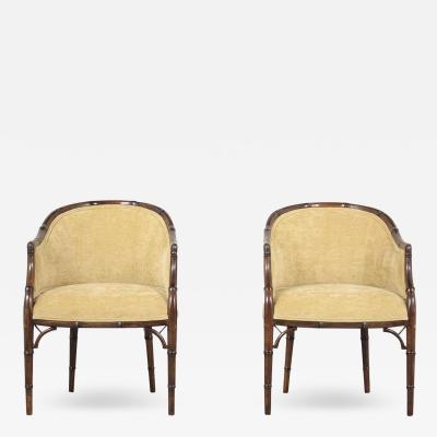 Pair of Faux Bamboo Armchairs