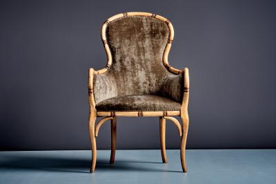 Pair of Faux Bamboo Berg re Chairs