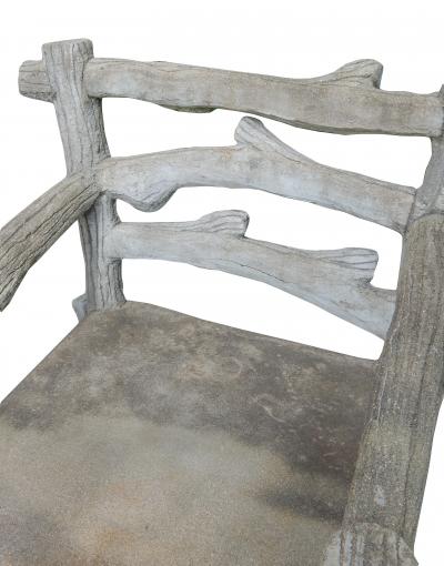 Pair of Faux Bois Garden Armchairs
