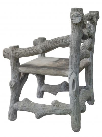 Pair of Faux Bois Garden Armchairs