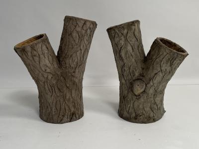 Pair of Faux Bois Planters