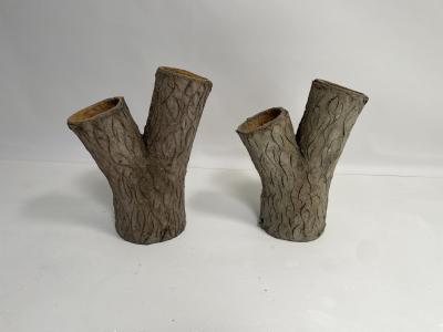 Pair of Faux Bois Planters