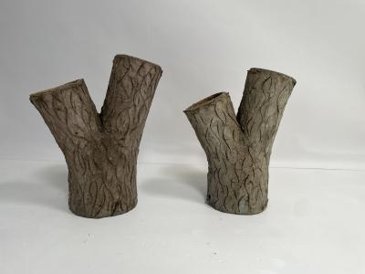 Pair of Faux Bois Planters