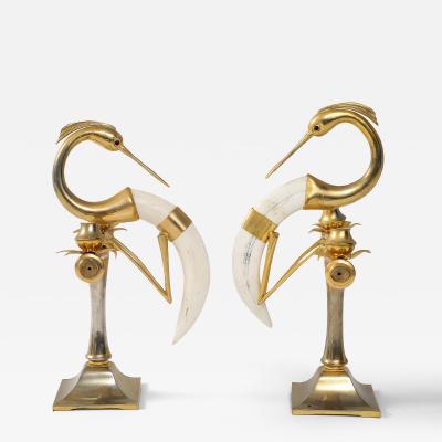 Pair of Faux Horn Candelabra by Hauy Pouigo