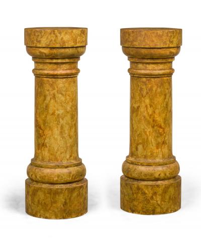 Pair of Faux Marble Painted Pedestals
