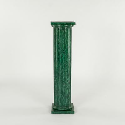 Pair of Faux Painted Malachite Doric Column Pedestals