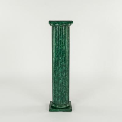 Pair of Faux Painted Malachite Doric Column Pedestals