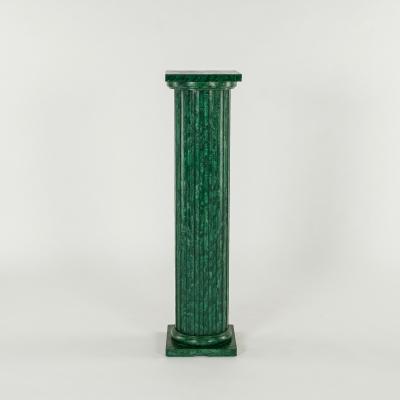 Pair of Faux Painted Malachite Doric Column Pedestals