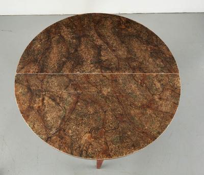 Pair of Faux Painted Swedish Demilune Tables