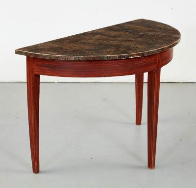 Pair of Faux Painted Swedish Demilune Tables