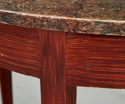 Pair of Faux Painted Swedish Demilune Tables