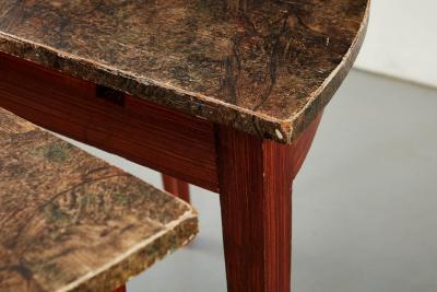 Pair of Faux Painted Swedish Demilune Tables