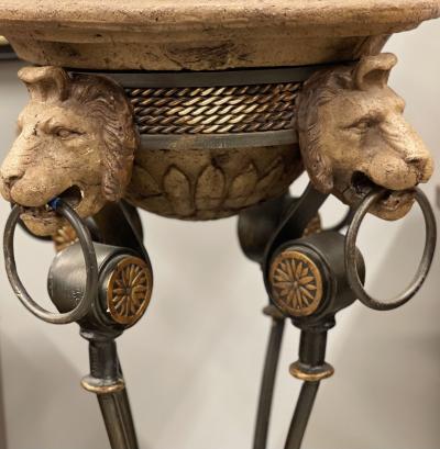 Pair of Figural Empire Style Jardini res Planters on Stands Europe 1960s