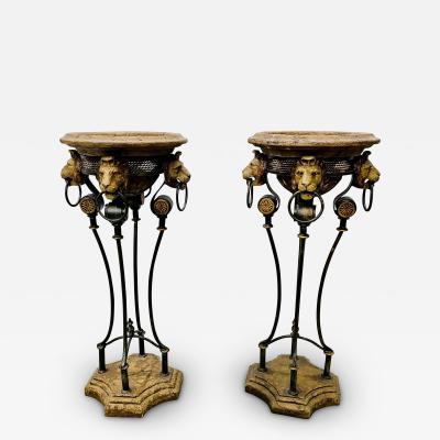 Pair of Figural Empire Style Jardini res Planters on Stands Europe 1960s