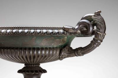 Pair of Fine Bronze Tazza on Sienna Marble Bases