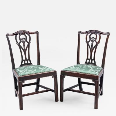 Pair of Fine English Period Chippendale Side Chairs