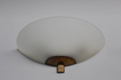 Pair of Fine French Art Deco Frosted Glass and Bronze Sconces
