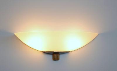 Pair of Fine French Art Deco Frosted Glass and Bronze Sconces