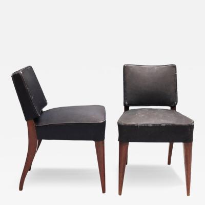 Pair of Fine French Art Deco Mahogany Side Chairs