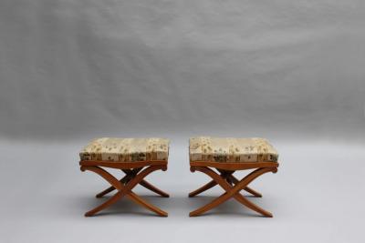 Pair of Fine French Art Deco X Form Stools