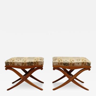 Pair of Fine French Art Deco X Form Stools