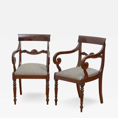 Pair of Fine William IV Carver Chairs in Mahogany
