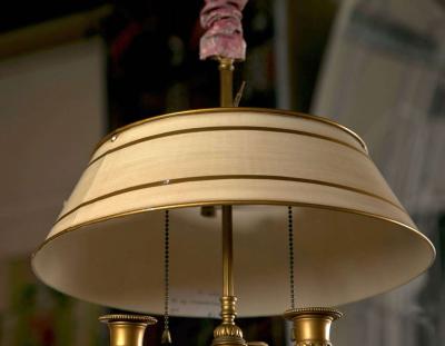 Pair of Finely Chased Bronze Dor Louis XV Style Chandeliers Three Candelabras