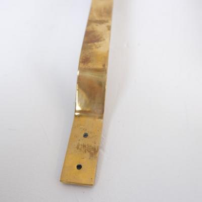 Pair of Finnish Mid Century Design Door Pulls in Brass Wood 1950s