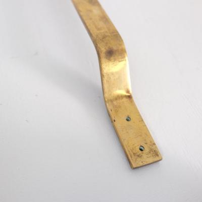 Pair of Finnish Mid Century Design Door Pulls in Brass Wood 1950s