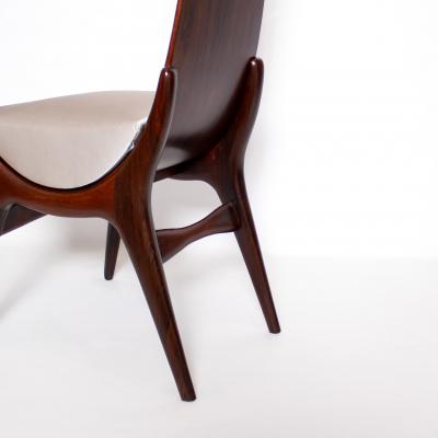 Pair of Flame Dining chairs by Dante la Torre for Pozzi Italy 1950s