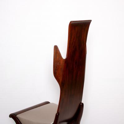 Pair of Flame Dining chairs by Dante la Torre for Pozzi Italy 1950s