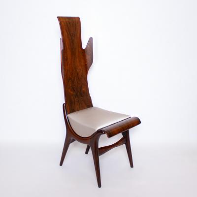 Pair of Flame Dining chairs by Dante la Torre for Pozzi Italy 1950s